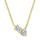 LUJO 10K Yellow Gold Lab Grown Diamond Toi & Moi Necklace