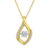 LUJO 10K Yellow Gold Lab Grown Diamond Dancing Pendant