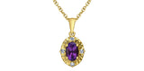 MAPLE LEAF DIAMONDS 10K Yellow Gold Amethyst & Canadian Diamond Pendant