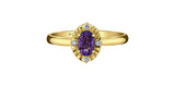 MAPLE LEAF DIAMONDS 10K Yellow Gold Amethyst & Canadian Diamond Geometric Ring