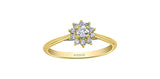 MAPLE LEAF DIAMONDS Tides of Love 14K Yellow & White Gold Canadian & Natural Diamond Halo Ring