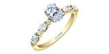 MAPLE LEAF DIAMONDS Eternal Flames 18K Yellow Gold Oval Canadian Diamond Elements of Love Ring