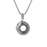 KEITH JACK Sterling Silver Black Cubic Zirconia Dragon Pendant