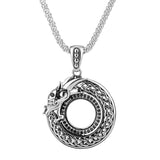 KEITH JACK Sterling Silver Black Cubic Zirconia Dragon Pendant