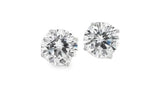 Sterling Silver Rhodium Plated Claw Stud Earrings Cubic Zirconia - 5mm