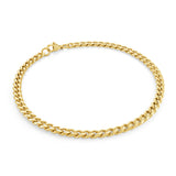 VELORIA Stainless Steel & Gold Ion Plated 4.6mm Figaro Reversible Anklet - 9''