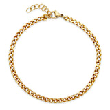 STEELX Stainless Steel Gold Ion Plated 4mm Curb Anklet - 10''