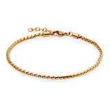 STEELX Stainless Steel Gold Ion Plated 3mm Round Snake Anklet - 9+1''