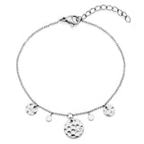 STEELX Stainless Steel Hammered Multi-disc Bead Bracelet - 8''