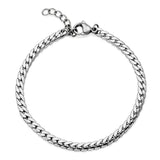 STEELX Stainless Steel 3.5mm Curb Anklet - 10.5''