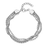STEELX Stainless Steel Triple Layered Bracelet - 8.5''