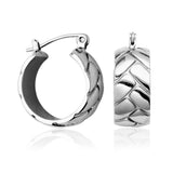 STEELX Stainless Steel Crocodile Embossed Hoops Earrings - 20mm
