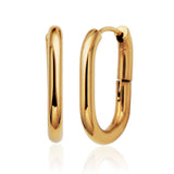 STEELX Stainless Steel Gold Ion Plated Oval Tube Hoops - 23mm
