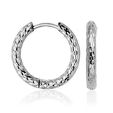 STEELX Stainless Steel Textured Hoops 19mm