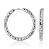 STEELX Stainless Steel Textured Hoops 25mm