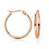 STEELX Stainless Steel Rose Gold Ion Plated Hoops 25mm
