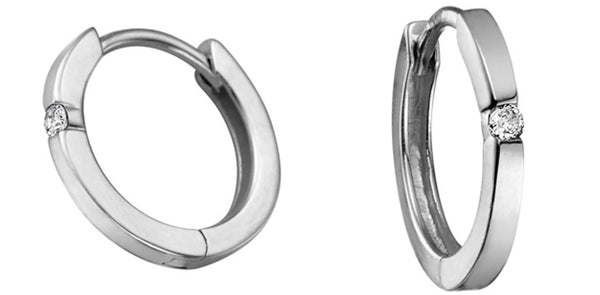 Forevery Jewellery 10K White Gold & Diamond Earrings