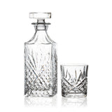 BRILLIANT CRYSTAL Ashford Whiskey Decanter & Glasses - 5 Piece Set